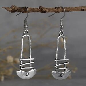 925 Sterling Silver Plated Boho Geometric Drop Earrings